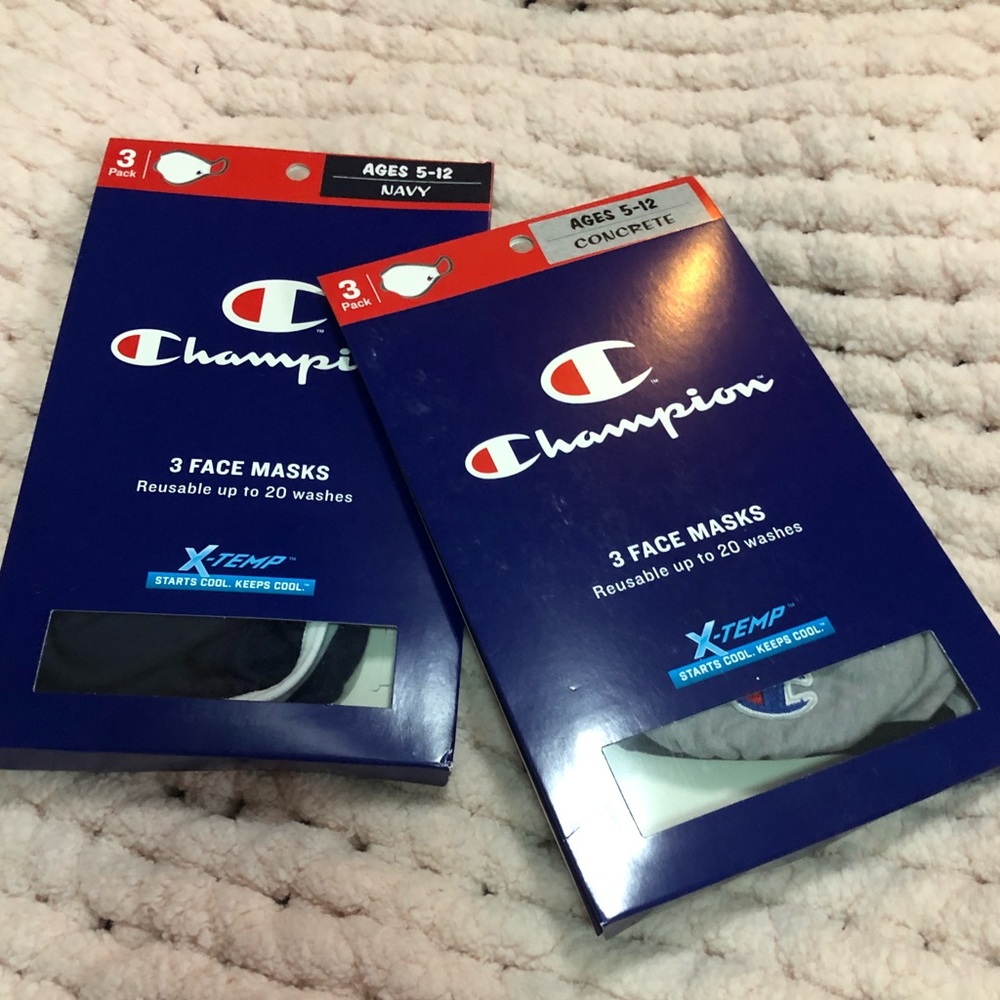 🆕 Champion 3-Pack Kids' Ellipse Jersey Face Masks (813)